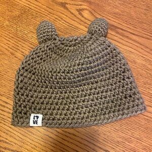 Brown Bear Ear Knit Hat